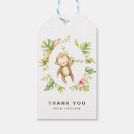 Tropical Watercolor Monkey Summer Danke Geschenkanhänger