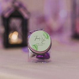 Tropical Watercolor Palm Blätter Hochzeit Vielen D Runder Aufkleber