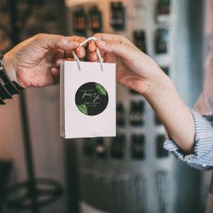 Tropical Watercolor Palm Blätter Hochzeit Vielen D Runder Aufkleber