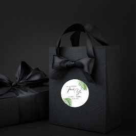 Tropical Watercolor Palm Blätter Hochzeit Vielen D Runder Aufkleber