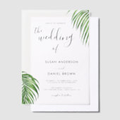 Tropical Watercolor Palm Blätter Hochzeitsfeiern Pergament Einladungen (Versetzt)