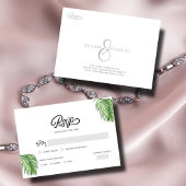 Tropical Watercolor Palm Blätter Wedding RSVP Card
