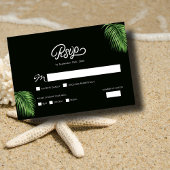Tropical Watercolor Palm Blätter Wedding RSVP Card
