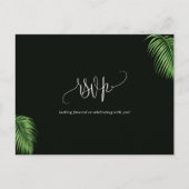 Tropical Watercolor Palm Blätter Wedding RSVP Postkarte (Vorderseite)
