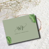Tropical Watercolor Palm Blätter Wedding RSVP Postkarte
