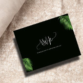 Tropical Watercolor Palm Blätter Wedding RSVP Postkarte