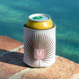 Tropical Watercolor Palm Monogram Dosenkühler