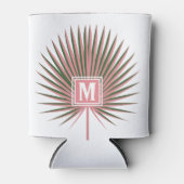 Tropical Watercolor Palm Monogram Dosenkühler (Vorderseite)
