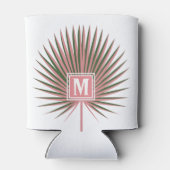 Tropical Watercolor Palm Monogram Dosenkühler (Rückseite)