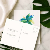 Tropical Watercolor Palm Tree Änderung der Adresse Ankündigungspostkarte