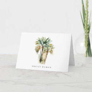 Tropical Watercolor Palm Tree Note Card Dankeskarte