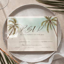 Tropical Watercolor Palm Tree UAWG Entrée Choice RSVP Karte