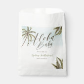 Tropical Watercolor Palm Trees Baby Dusche Empfang Geschenktütchen (Vorderseite)