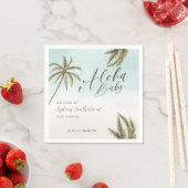 Tropical Watercolor Palm Trees Baby Dusche Empfang Serviette (Beispiel)