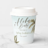 Tropical Watercolor Palm Trees Baby Dusche Pappbecher (Vorderseite)