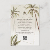 Tropical Watercolor Palm Trees Bohemian Wedding Begleitkarte (Vorderseite)