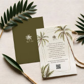 Tropical Watercolor Palm Trees Bohemian Wedding Begleitkarte