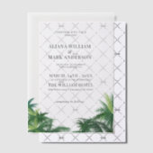 Tropical Watercolor Palm Trees Boho Hochzeit Pergament Einladungen (Versetzt (Einladung))