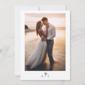 Tropical Watercolor Palm Trees Boho Wedding Foto Einladung (Rückseite)