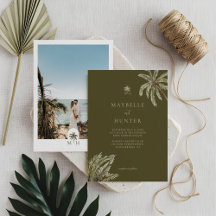 Tropical Watercolor Palm Trees Boho Wedding Foto