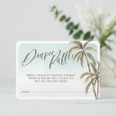 Tropical Watercolor Palm Trees Diaper Raffle Begleitkarte (Stehend Vorderseite)