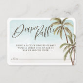 Tropical Watercolor Palm Trees Diaper Raffle Begleitkarte (Vorderseite)