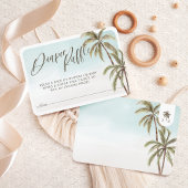 Tropical Watercolor Palm Trees Diaper Raffle Begleitkarte