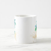 Tropical Watercolor Palm Trees Gold Sand Kaffeetasse (Mittel)