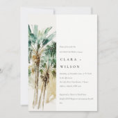 Tropical Watercolor Palm Trees Paare Dusche Einladung (Vorderseite)
