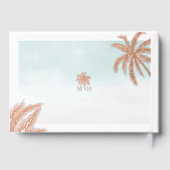 Tropical Watercolor Palm Trees Wedding Monogram Gästebuch (Rückseite)