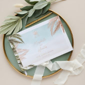 Tropical Watercolor Palm Trees Wedding Monogram Gästebuch