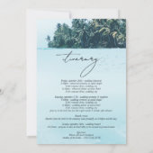 Tropical Watercolor Palms Beach Hochzeitsreise (Rückseite)