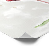 Tropical Watercolor Pink Flamingo On White Poster (Ecke)