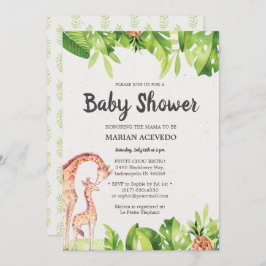 Tropical Watercolor Safari Baby Dusche Einladung