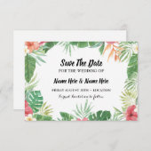 Tropical Watercolor Save the Date Aloha Invite (Vorne/Hinten)