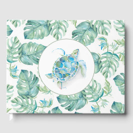Tropical Watercolor Wedding Guest Book Gästebuch