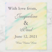 Tropical Watercolor Wedding Vielen Dank Weinetikett (Einzelnes Label)