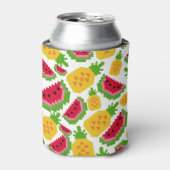 Tropical Watermelon and Pineapple Pixel Pattern Dosenkühler (Kanne Vorderseite)