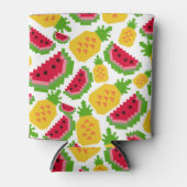 Tropical Watermelon and Pineapple Pixel Pattern Dosenkühler (Vorderseite)