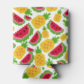 Tropical Watermelon and Pineapple Pixel Pattern Dosenkühler (Rückseite)