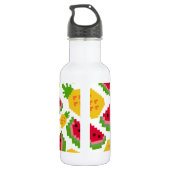 Tropical Watermelon and Pineapple Pixel Pattern Edelstahlflasche (Rückseite)