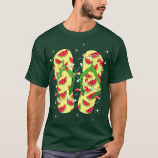 Tropical Watermelon Flip Flops Weihnachten T-Shirt