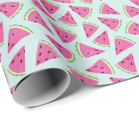 Tropical Watermelon Fruchtmuster Geschenkpapier (Rolleneckpunkt)
