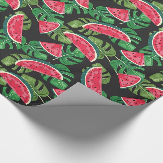 Tropical Watermelon Slices Pattern Sommerzeit Geschenkpapier (Ecke)