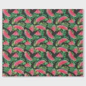 Tropical Watermelon Slices Pattern Sommerzeit Geschenkpapier (Flach)