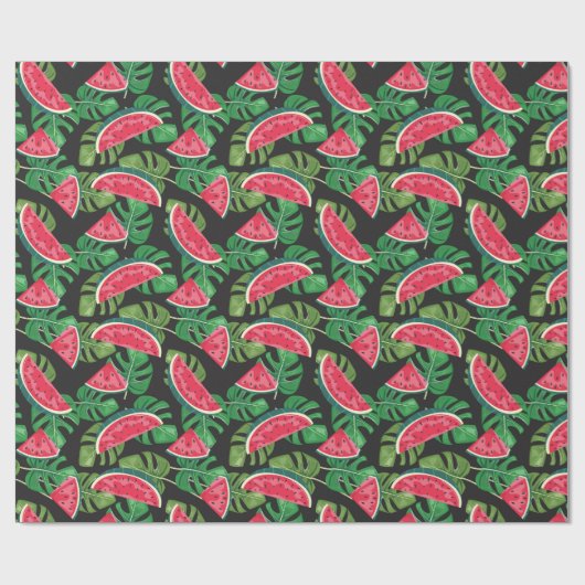 Tropical Watermelon Slices Pattern Sommerzeit Geschenkpapier (Flach)