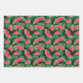 Tropical Watermelon Slices Pattern Sommerzeit Geschenkpapier Set (Vorderseite)