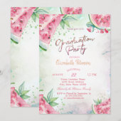 Tropical Watermelon Summer Abschluss Einladung (Vorne/Hinten)