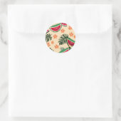 Tropical Watermelon Summer Pattern Runder Aufkleber (Tasche)