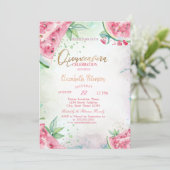 Tropical Watermelon Summer Quinceanera Einladung (Stehend Vorderseite)